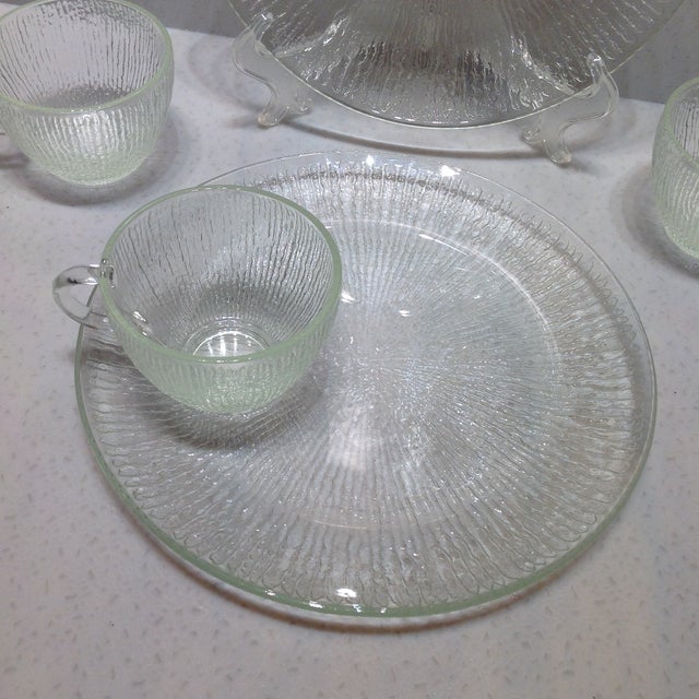 1970s Jeannette Glass Vintage Luncheon Service- Set of 8 For Sale - Image 5 of 7