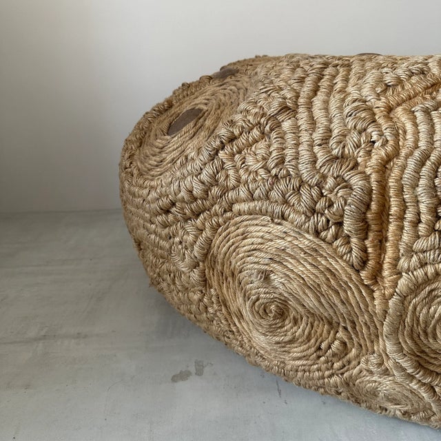 Vintage Hemp Ottoman For Sale - Image 6 of 12
