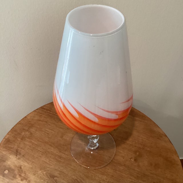 Mid 20th Century Modern Handblown Art Glass Vase With Swirling Pedestal, Italy For Sale - Image 11 of 12