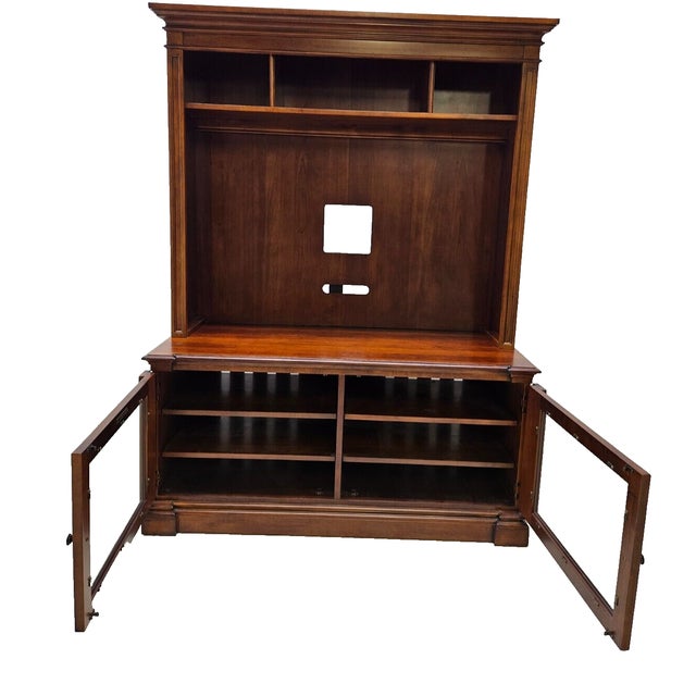 1990s Ethan Allen Cambridge Media Flat Screen Unit Chairish