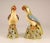 A pair Mid century ceramic earthenware parrots Made in the manner of Delft Polychrome tin glazed pottery Mid century...
