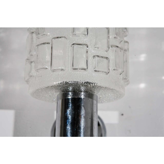 Italian Glass & Chrome Wall Sconces - a Pair For Sale - Image 4 of 8
