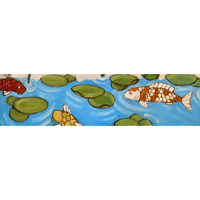 Day at the Lotus Pond Original Oil Painting Stephen McDonough For Sale - Image 4 of 7