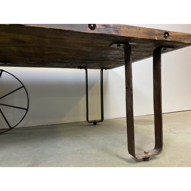 Wood Industrial Coffee Table, 1950s For Sale - Image 7 of 11