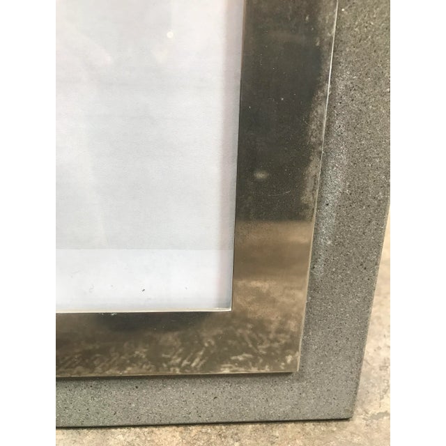 1970s Vintage Italian Mid Century Photo Frame in Steel and Concrete For Sale - Image 4 of 12
