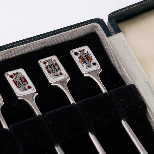 20th Century Silver Cased Cocktail Picks from Garrard, 1986, Set of 12 For Sale - Image 12 of 18