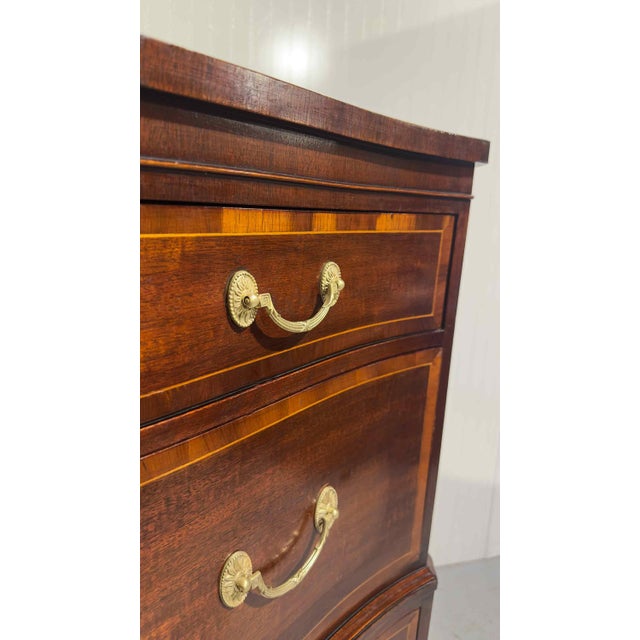 1960s Georgian Banded Mahogany Highboy Dresser by Kindel For Sale - Image 10 of 12