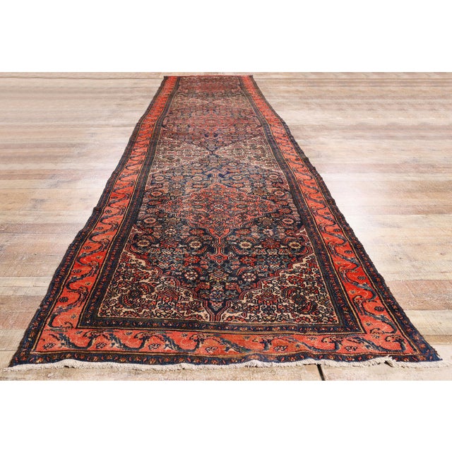 Antique Persian Bibikabad Rug Runner, 03'05 X 17'00 For Sale - Image 9 of 10
