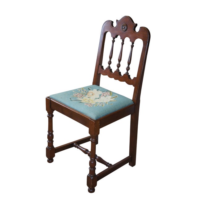 Michigan Chair Company Victorian style side or desk chair, circa 1910-20. Made from walnut with an ornate crest rail and...