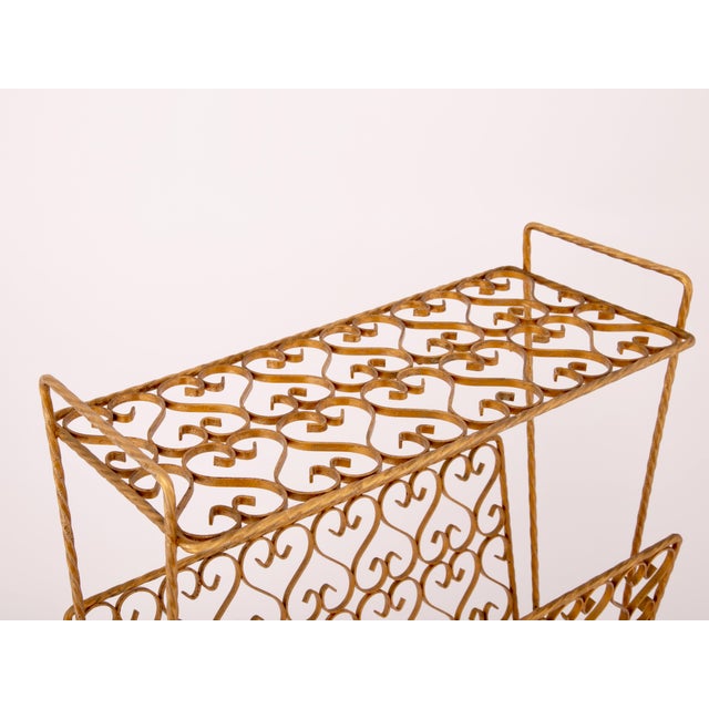 Mid Century Italian Magazine Rack or Side Table Gold 1960s For Sale - Image 6 of 11