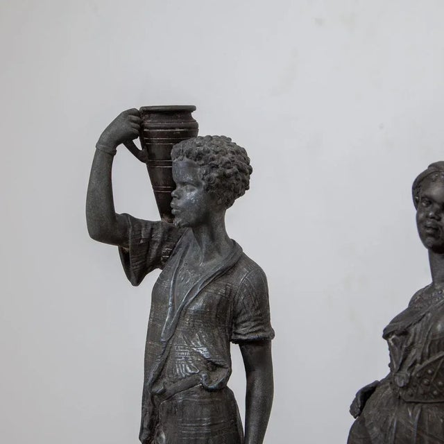 2nd Half 19th Century Cast Zinc Candleholders, Set of 2 For Sale - Image 3 of 7