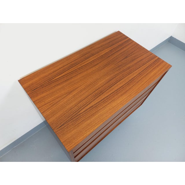 Wood Mid-Century Scandinavian Modernist Style Chest of Drawers in Rosewood and Black Metal, 1960s For Sale - Image 7 of 15