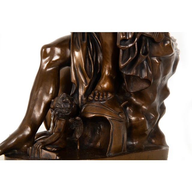 Grand Tour 19th Century Italian Bronze Sculpture Ludovisi Mars After Antique For Sale - Image 14 of 17