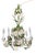 A Super Charming Vintage Italian Tole Daisy Chandelier with 6 Arms. White with Gree and a touch of yellow.