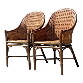 Vintage Coastal McGuire “Belden” Cane Chairs - a Pair For Sale