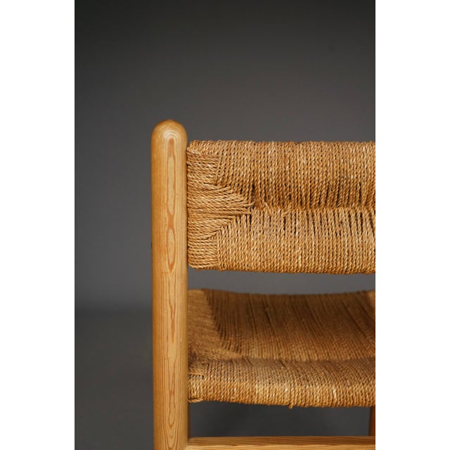 Pine and Seagrass Dining Chairs in the style of Charlotte Perriand, 1960s, Set of 4 For Sale - Image 9 of 11