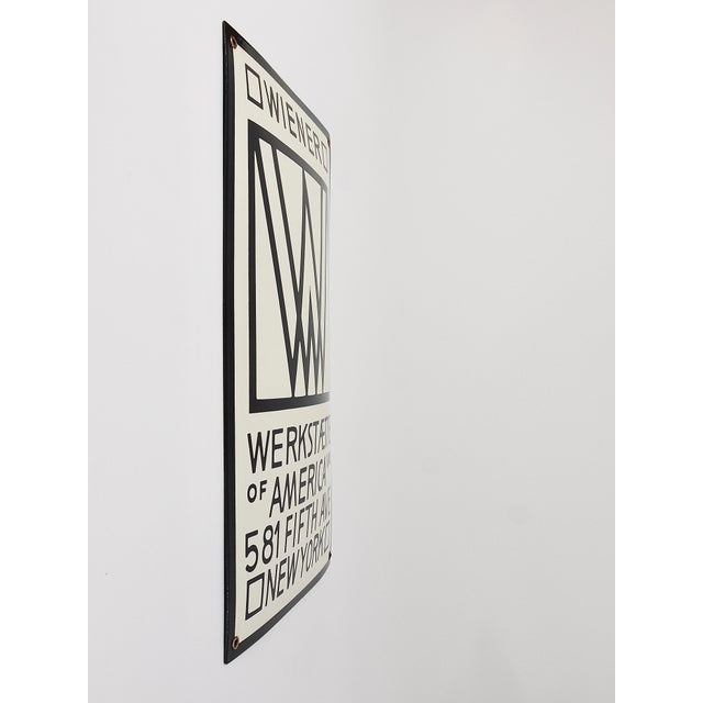 Wiener Werkstätte of America Inc New York Enameled Advertising Sign by Josef Hoffmann, 1960s For Sale - Image 9 of 18