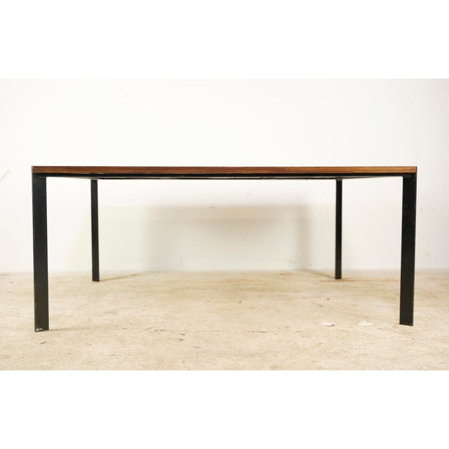 Vintage Modern 42.25 In. Rosewood Steel Coffee Table For Sale - Image 9 of 9