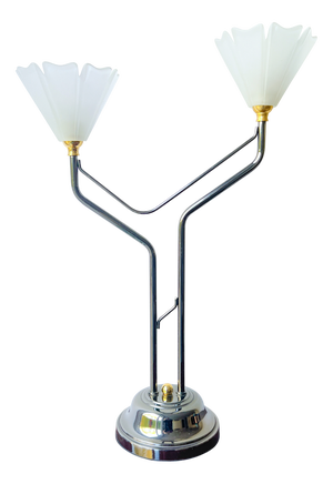 Mid-Century Belgian Table Lamp in Brass, Bronze and Glass from Massive, 1980s