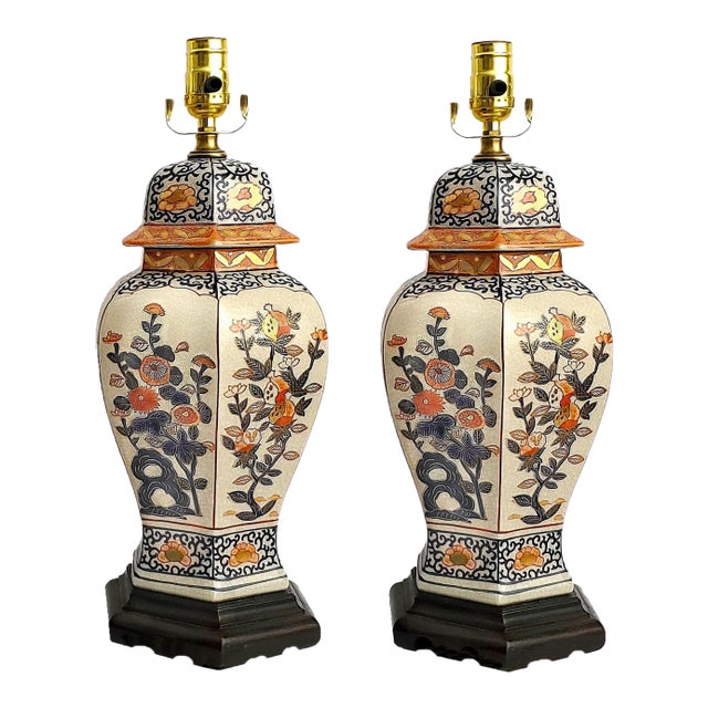Imari Ginger Jar Table Lamps Restored For Sale