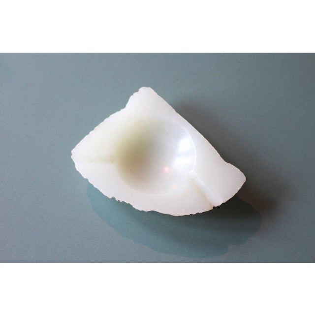 White Asymmetrical ashtray - white ashtray - faux stone - incense burner - palo santo - heavy ashtray - stone dish - white dish - organic For Sale - Image 8 of 10