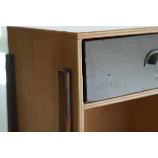 Artisan Made Repurposed and Modern Wood Cabinet For Sale - Image 4 of 10