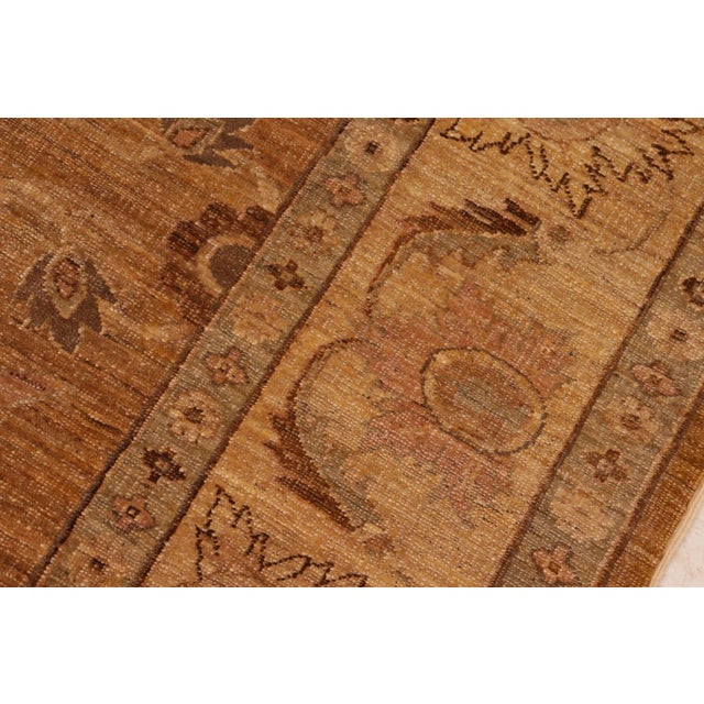 1980s 1980s Vintage Rustic Brown/Gold Wool Rug - 8'3" X 9'5" For Sale - Image 5 of 9