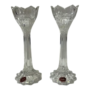 Crystal Candlesticks by Gorham Signed a Pair