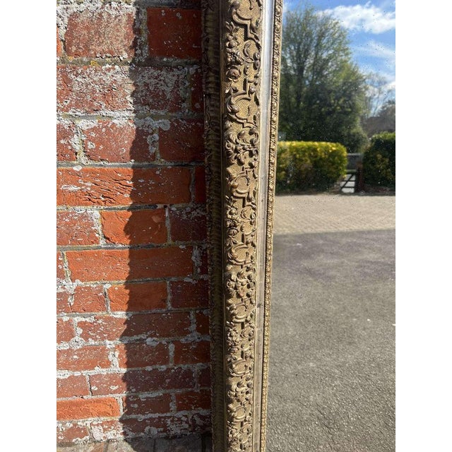 Large Antique 19th Century French Silver/Gilt Mirror For Sale - Image 3 of 8