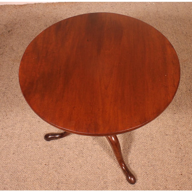 Antique English Mahogany Tripod Table For Sale - Image 4 of 9