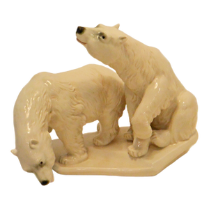 Large Mid-Century Karl Ens German Porcelain Polar Bear Grouping