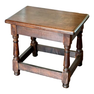 Antique 19th Century English Oak Joint Stool For Sale