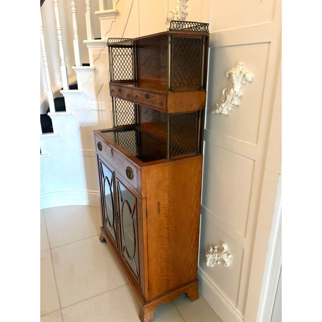 Antique Georgian Sheraton Satinwood Marquetry Inlaid Display Cabinet, 1800 For Sale - Image 6 of 18