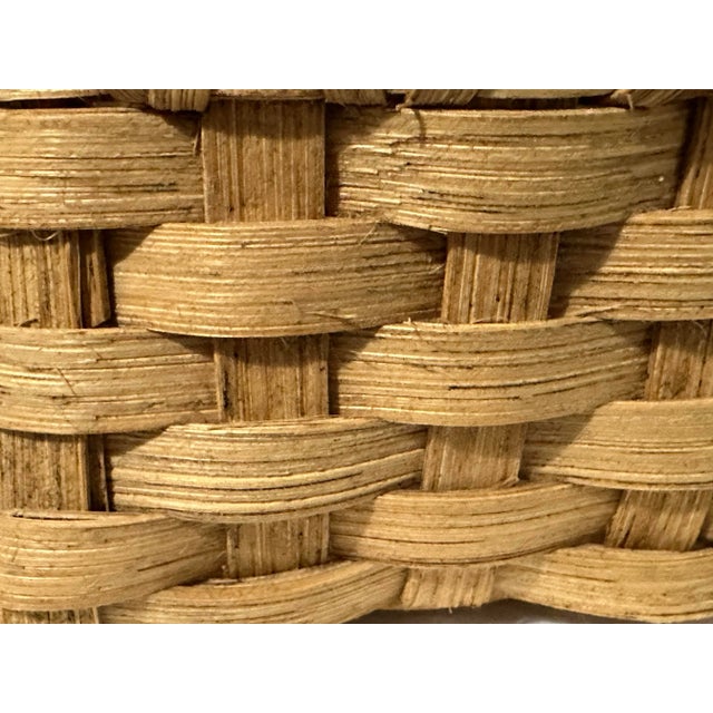 Vintage 1980s Small Woven Wicker Light Natural Colored Napkin Basket For Sale - Image 11 of 11
