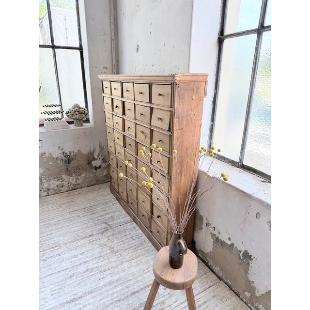 Brown Pine Workshop Cabinet with Drawers, 1950s For Sale - Image 8 of 18