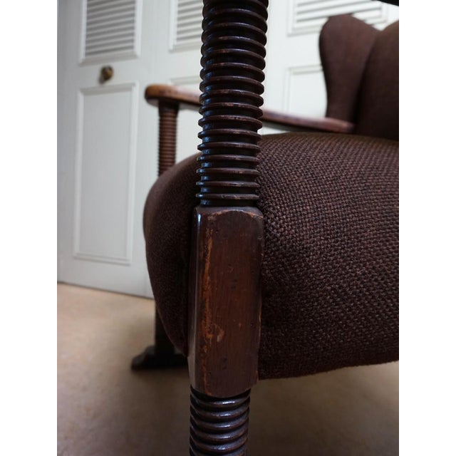 Mid-Century Brutalist Wing Armchair in the manner of Charles Dudouyt, 1950s For Sale - Image 16 of 18