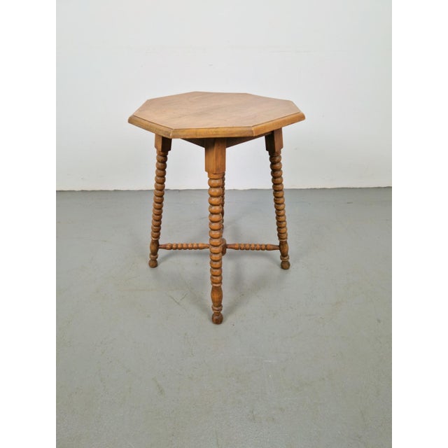 Vintage dutch bobbin side table, 1930s period: 1930 measurements: h 51,5 x 48 x 48 cm condition: very good