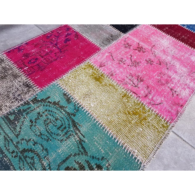 Textile Handknotted Ethnic Vintage Area Rug For Sale - Image 7 of 10