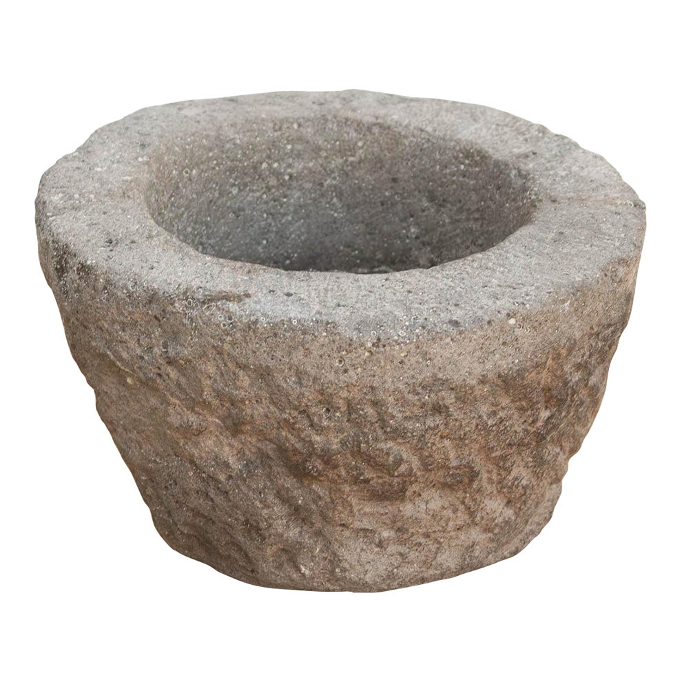 Primitive Stone Mortar Bowl | Chairish