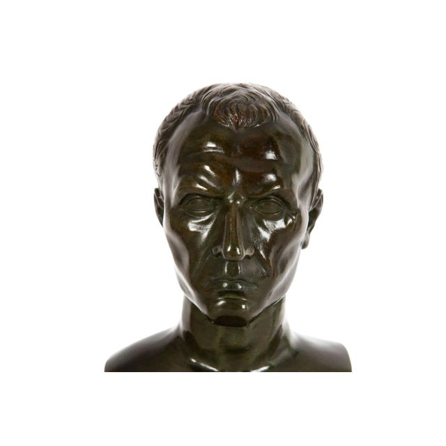 Italian Grand Tour Antique Bronze Sculpture, Bust of Julius Caesar For Sale - Image 12 of 12