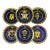 Gustave Asch French Tours Blue & Gold Porcelain Crest Plates, Set of Six For Sale