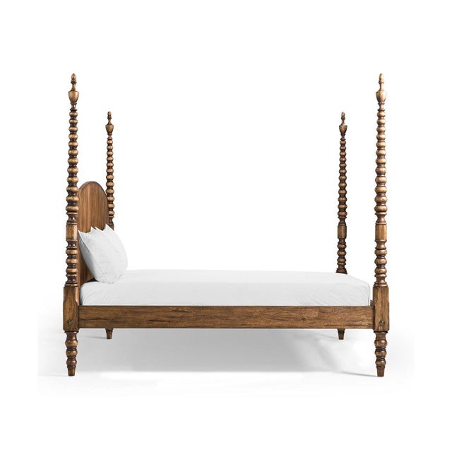 Colonial Turned-Post Four-Poster King Bed For Sale - Image 10 of 12