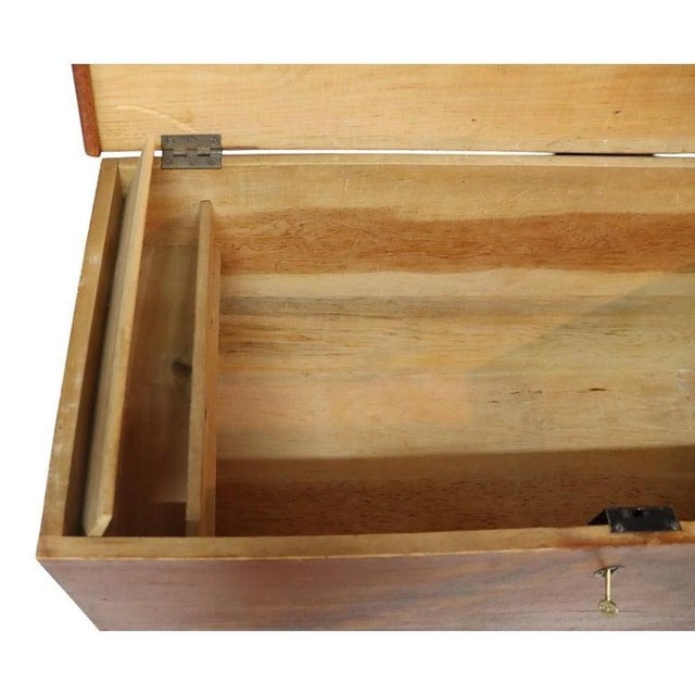 Primitive Grain Painted Soft Wood Blanket Chest With Turnip Feet 19th Century For Sale - Image 4 of 16