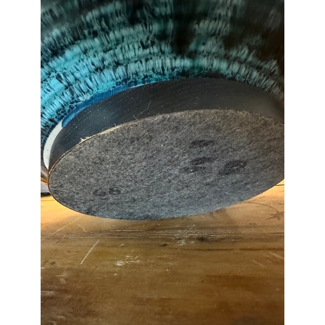 1960s Massive 1960s Glazed Ceramic Blue Lamp For Sale - Image 5 of 8