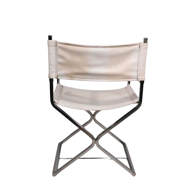 Mid 20th Century Hollywood Regency Chrome and Vinyl Directors Chairs In For Sale - Image 13 of 18