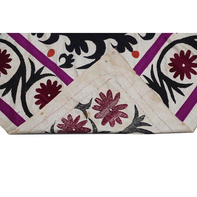 Vintage Handcrafted Embroidered Suzani Wall Decor and Colorful Tapestry For Sale In Los Angeles - Image 6 of 9