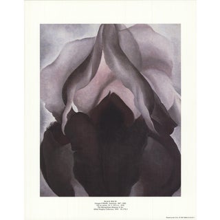 1987 Georgia O'Keeffe 'Black Iris Iii' Modernism Purple,Black Usa Offset Lithograph For Sale