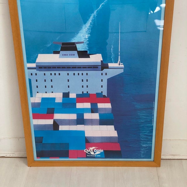 2000 - 2009 Cargo Ship French Line CMA CGM 2000 Around the World Poster by Richard Roussel For Sale - Image 5 of 6
