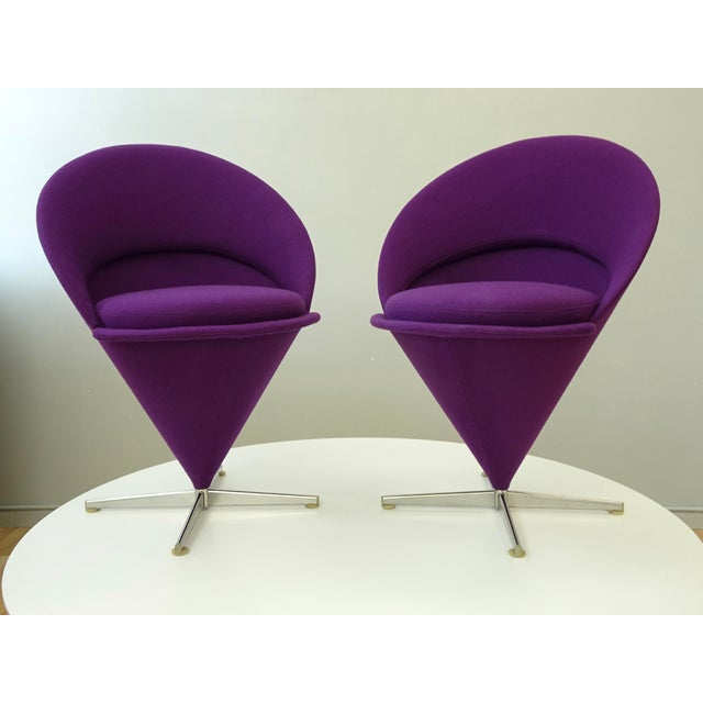 1950s 4 Vintage Cone Chairs by Verner Panton From Plus-Linje Denmark 1958 Restored For Sale - Image 5 of 15