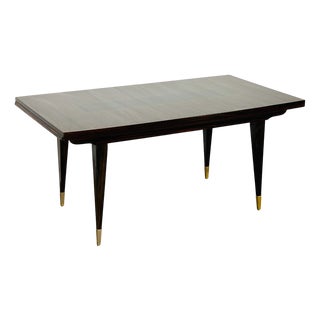 Art Deco Extendable Dining Table in Macassar Ebony, 1940s For Sale